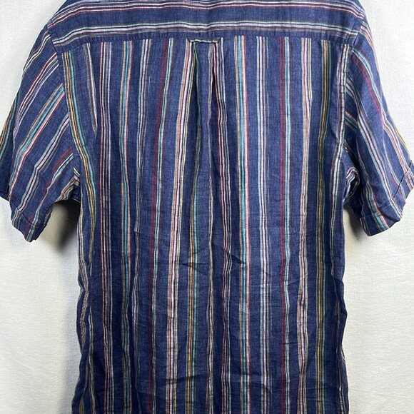 Rodd and Gunn Mens M Linen Striped Shirt Rugged Rodeo Western Lightweight - Picture 7 of 8